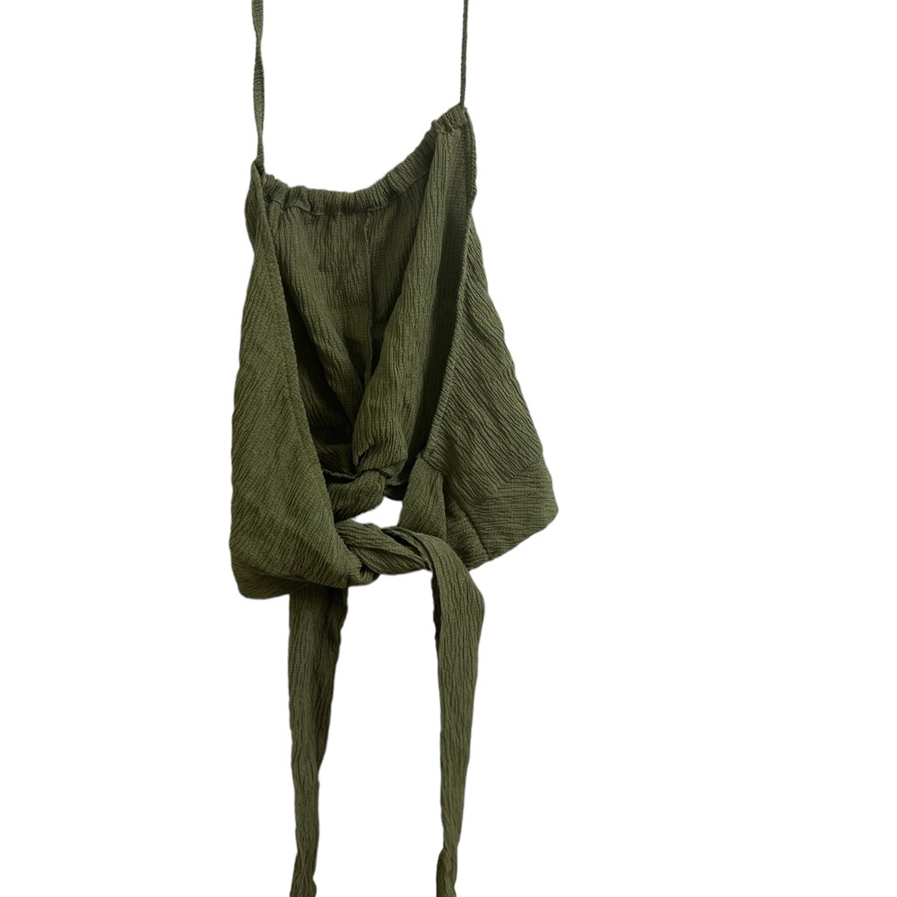 Cider Solid Texture Twist Halter Top - Picture 5 of 10